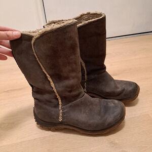 Patagonia Women's Lugano Taupe Waterproof Leather Winter Snow Boots Size 8